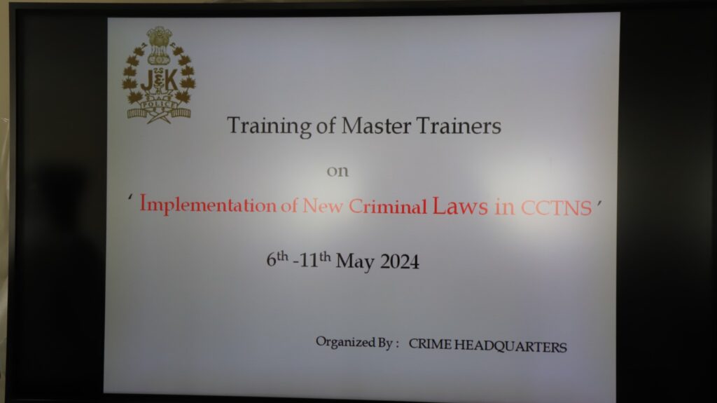 Training of master trainers for implementing new criminal laws